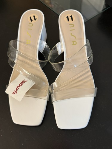 Womens white sandals - white, heels