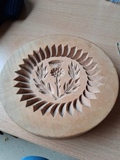 Vintage Wooden Thistle Short Bread Press Mould Hand Carved