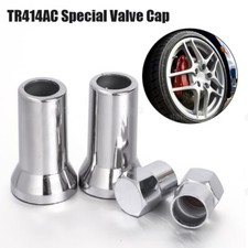 10Pcs TR414 Silver Chrome Car Tyre Wheel Tire Valve Stem Hex Cap & Sleeve Covers