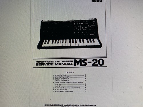 Korg synthesizer service - ms-20,