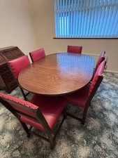 Jaycee Furniture 1970s Extending Oak Dining Table & Six Chairs – Made in England