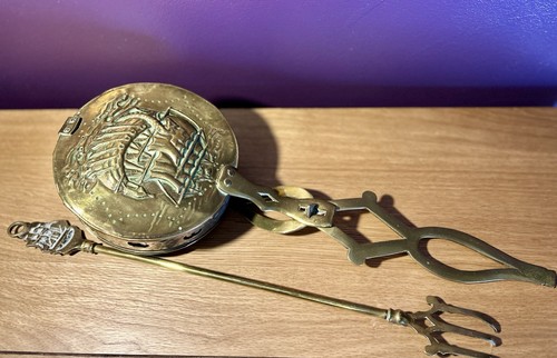 Vintage brass chestnut roaster - brass,