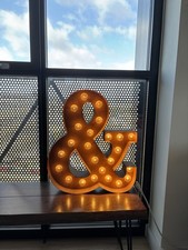 Rustic 24” Ampersand & Vintage Marquee Light