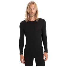Icebreaker Mens Merino 175 Everyday Long Sleeve Crewe Baselayer - Black