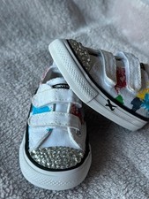 Girls Converse Shoes – Infant UK 4 – Sparkly Rhinestone Toe