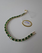 Stunning 14ct 18cm Gold Plated Green Zircon  Bracelet Jewellery For Women 