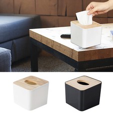 Wooden Tissue Box Cover Tissue Holder for Table Bedroom Living Room Dispenser UK
