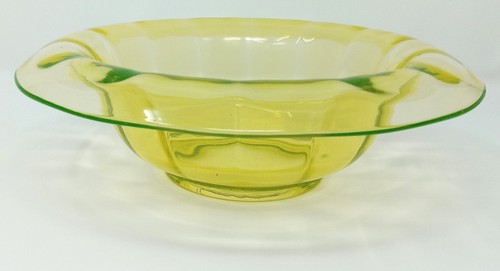 Uranium glass console bowl - glass,