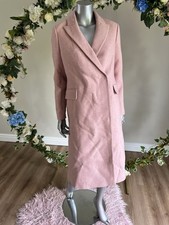 TED BAKER Coat Womens TB 2 UK 10 Ramiz Pink Double Breasted Wool Blend NEW