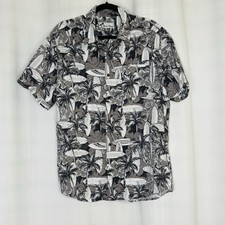 Mens Hawaiian Style Shirt. Grey White Black. Size 48 inch. Oliver & Burke.