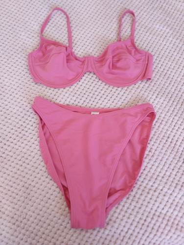 Pink bikini 1980s style high - pink,