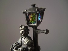 Stevelyn English Pewter Cries Of London flower seller crystal bead lamp post