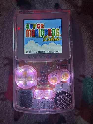 Gameboy color console backlit - color,