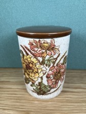 Vintage Royal Worcester Palissy 5in Brown Floral Casual ware Kitchen Storage Jar