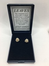 Leaves Handmade Pine Cone Earrings 1cm Studs Encased In Silver   J7 P22