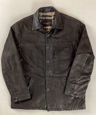 Vintage Chevignon Leather Coat Jacket Calfskin Nubuck Blanket Lining Size XL