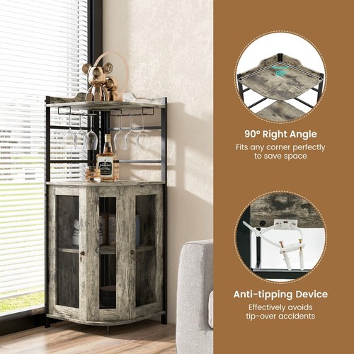 Corner bar cabinet industrial - corner,