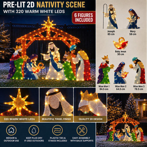 Pre lit nativity scene - pre,