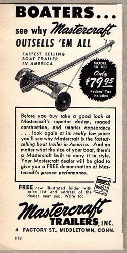 1952 print mastercraft boat - 1952, ad