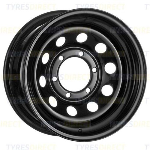 15x7 black modular steel wheel - 15x7,