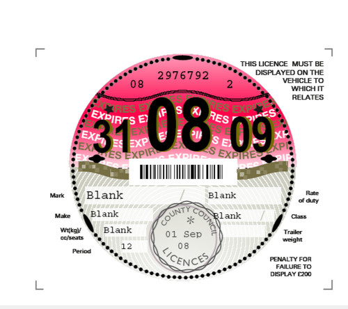 Tax discs replica - tax,