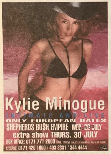 Kylie minogue gig advert - minogue,