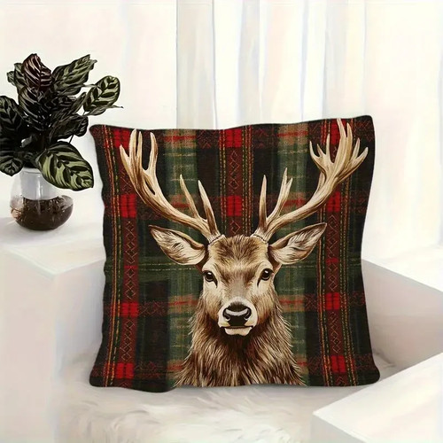 Stag deer cushion cover rustic - stag,