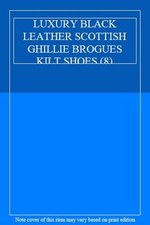 LUXURY BLACK LEATHER SCOTTISH GHILLIE BROGUES KILT SHOES (8),