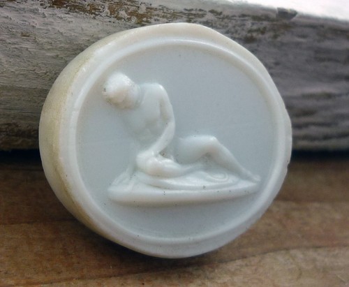 Antique white glass cameo - antique, of