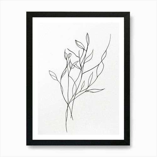Wire drawing art print framed - wire,