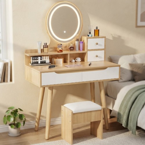 Dressing table with - table, round