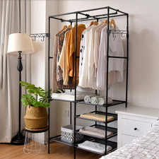 Heavy Duty Steel Clothes Rail Storage Garment Shelf Hanging Display Stand Rack
