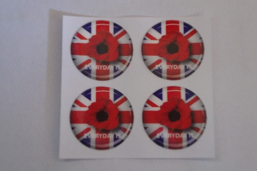 Poppy stickers crown - poppy, green