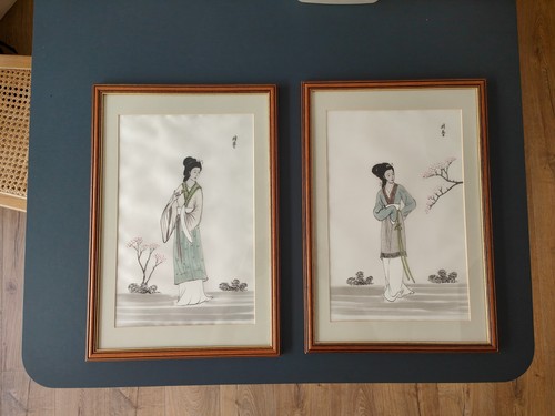 Japanese silk artwork - ,