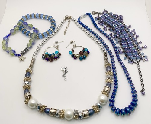 Blue jewellery set bundle - set,