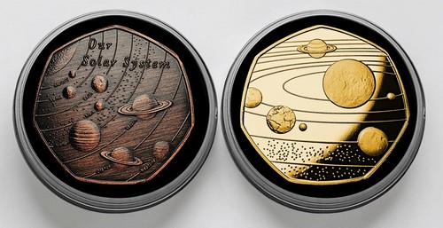 Pair solar system 24ct gold - pair,