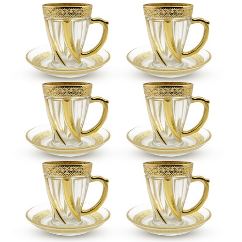 Luxury gold cup and saucer - gold, set