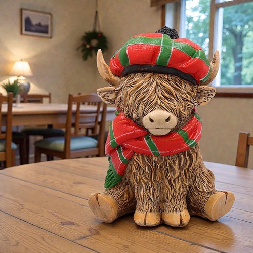 Happy highland cow figurine - happy,