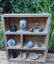 Vintage Scratch Built Pitch Pine Curio Open Shelf Wall Mountable Cabinet