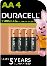 4x Duracell AA 2500mAh Rechargeable Ultra Batteries NiMH HR6 New Duralock