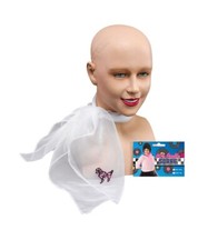 50s Neck Scarf Pink Lady Poodle Tie Day Wear Accessory or Grease Dress Up White