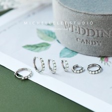 Multi Colour Opal Sterling Silver Hoop Earrings, Lab Opal Huggie Hoop Earring