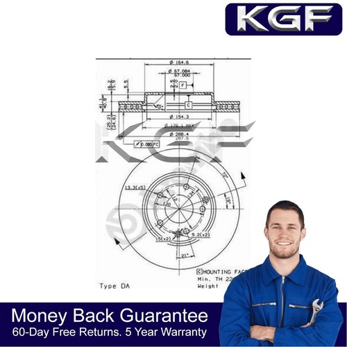 Kgf front brake discs fits - brake,