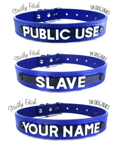 Blue choker neck collar - blue,