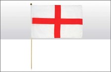 Patriotic St George English Flag on Stick 12" x 18" (30cm x 45cm)