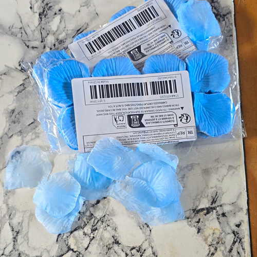 Blue artificial fabric rose - artificial,