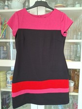  Size 10 Black,red And Pink Tunic/Shift Dress