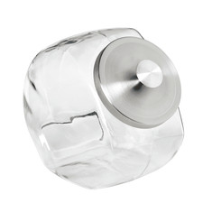 Glass W/ Lid Penny Candy Glass