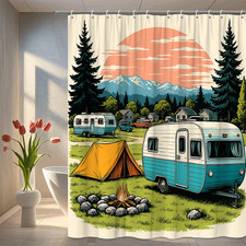Vintage Camping Shower Curtain