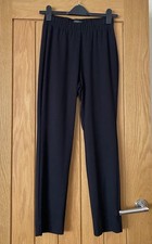 OSKA Trousers Black Elastic Waist Slim Fit Jersey Stretch Viscose Blend ~ Size 0